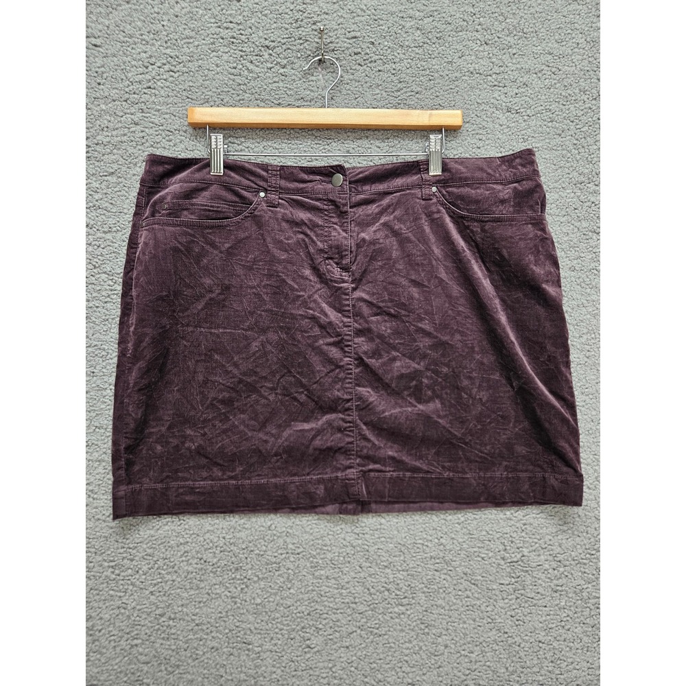 Eileen Fisher Corduroy Skirt XL Purple Plum Minimalist Lagenlook Dark Academia